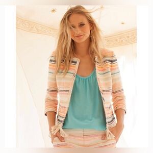 Trina Turk Dani sandscape fringe jacket